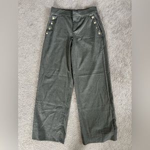 Zara Gray Wide-Leg Pants with Button Detail